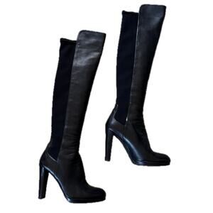 Stuart Weitzman Napa Lowjack Leather & Neoprene Highway Boot